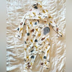 NWT Bamboo Baby Set - 6 to 9 Months - Safari 3 Piece LongSleeve Set - Milkberry
